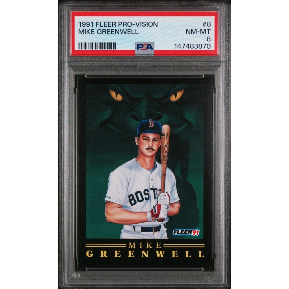 1991 Fleer Pro-Vision Mike Greenwell #8 PSA 8 NM-Mint Green Monster LOW POP 82